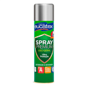 Tinta Spray Eucatex Uso Geral Cromado metalizado