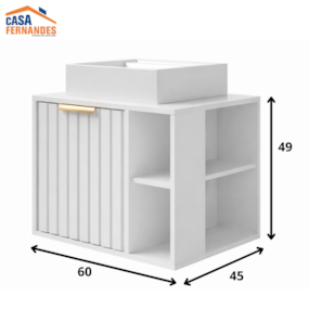 - Toucador MGM Mod. Noruega 60cm Branco