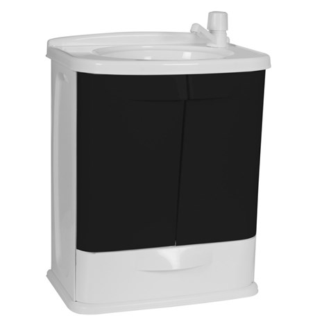 Toucador plástico Astra c/ lavatório 45X32X58 branco/preto